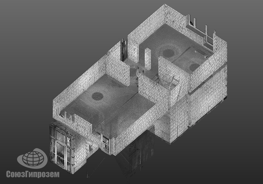 Горизонтальный разрез точечной модели квартиры с планом 2 этажа