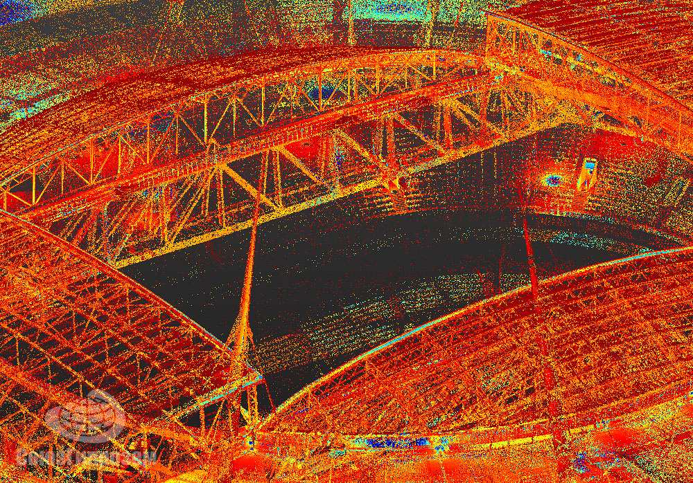 Увеличенный фрагмент облака точек лазерного сканирования стадиона