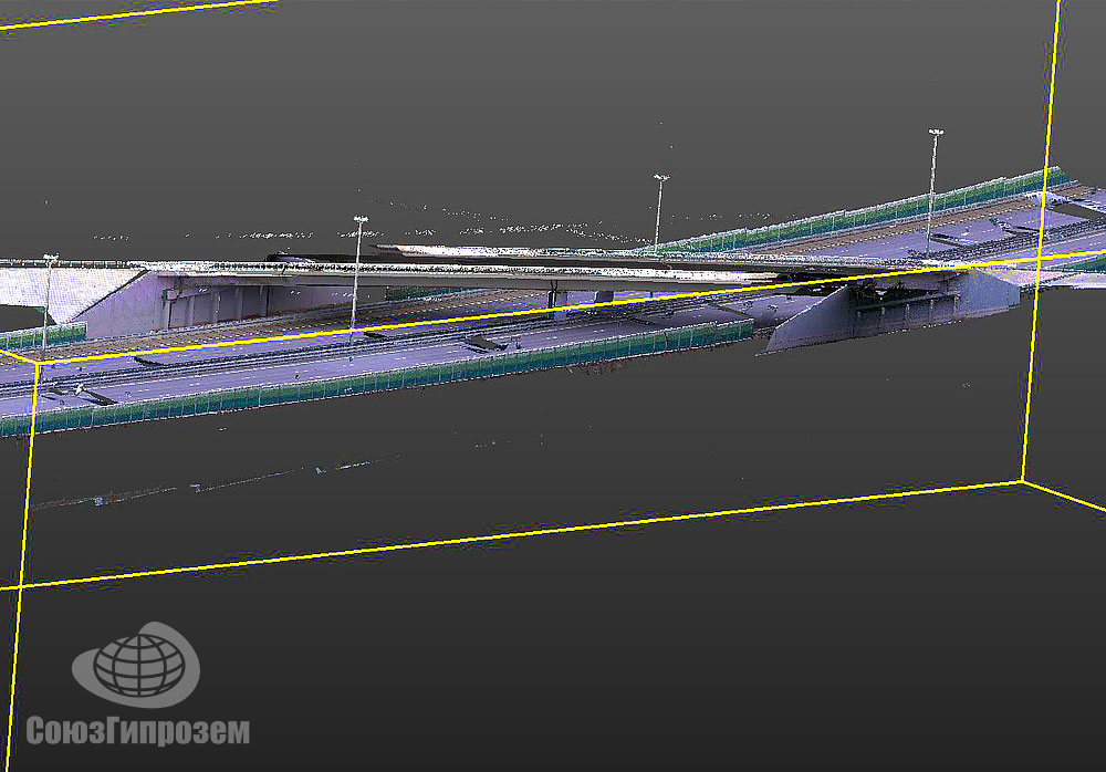 Результат мобильного лазерного сканирования моста через Минское шоссе