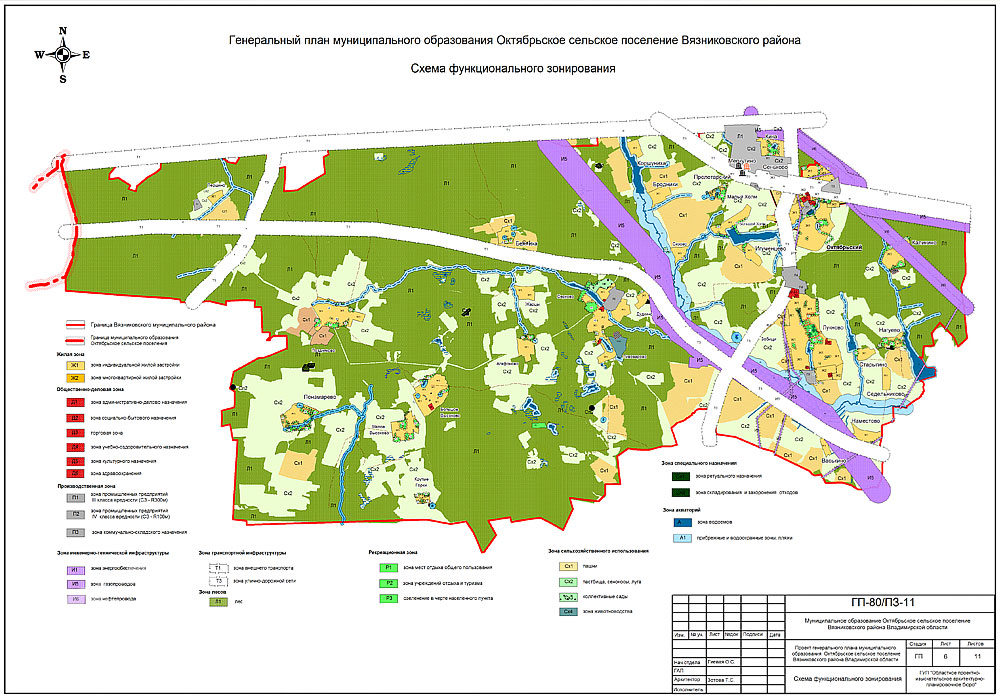 Схема функционального зонирования сельского поселения
